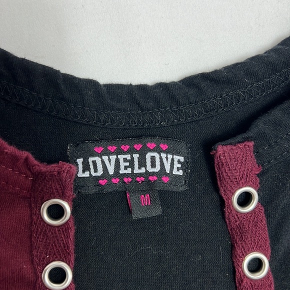 #2124 Lovelove Red & Black Women’s Crop Top | Size: M - Picture 4 of 6